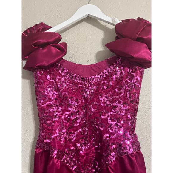 Mike Benet Formals Eighties Magenta Sequin Prom Dress Vintage Size 8 - Picture 7 of 9